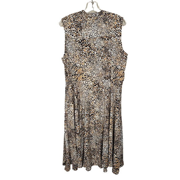 Nanette Lepore Midi Shirt Dress Leopard Animal Print Pintuck Pleated Party 14 - Picture 8 of 16